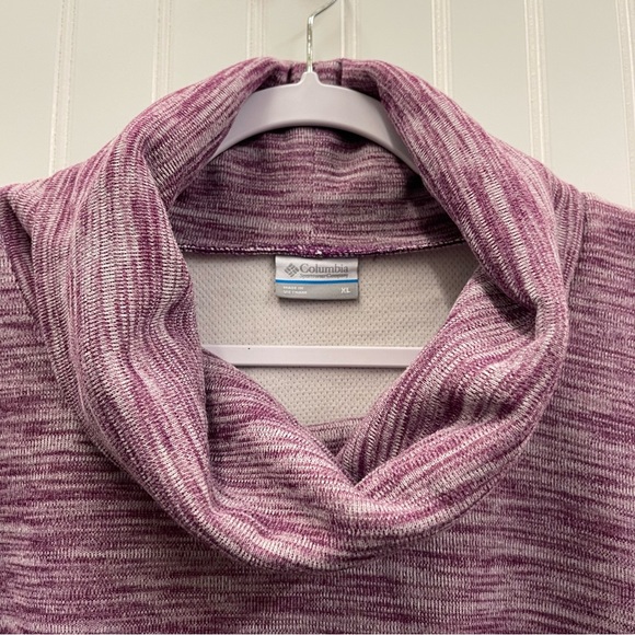 Columbia Heathered Purple Cowl Neck Pullover Sweater Sz XL - Picture 2 of 5